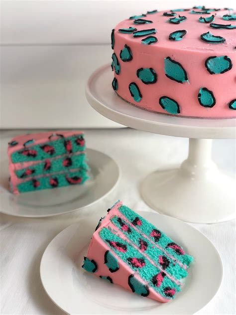 leopard print inside cake.